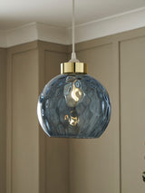 Next BHS Blue Dimpled Glass Ball Easyfit Ceiling Light- Buy online at McGrocer