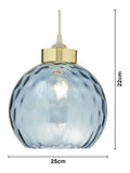 BHS blue dimpled glass ceiling light, UK version