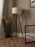 BHS dark walnut wooden tripod floor lamp 130cm, UK version