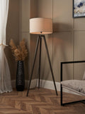 BHS dark walnut wooden tripod floor lamp 130cm, UK version