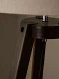BHS dark walnut wooden tripod floor lamp 130cm, UK version