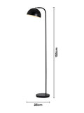 BHS matt black arc floor lamp from UK, UK version