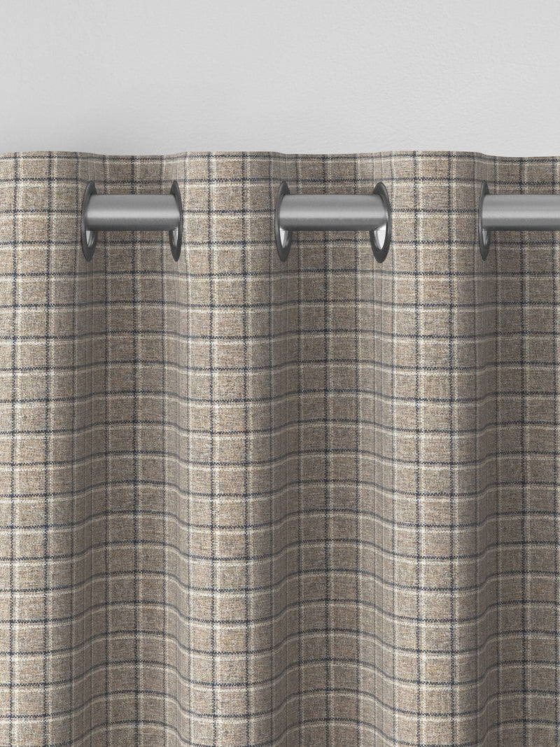 Grey check made to measure curtains (British brand)