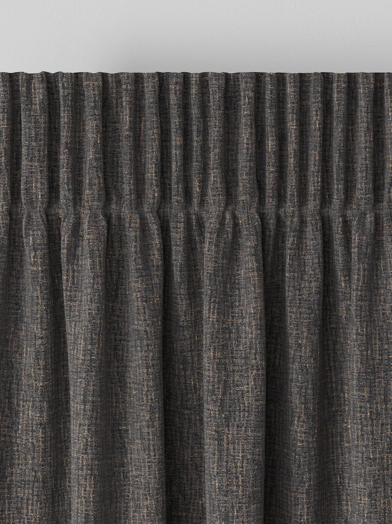 Charcoal grey textured weave made to measure curtains (British brand)