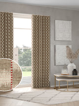 Next Natural and Orange Stripe Jacquard Made to Measure Curtains- Buy online at McGrocer