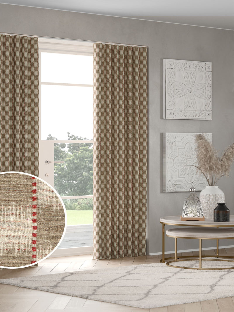 Orange stripe jacquard made to measure curtains, imported from the UK