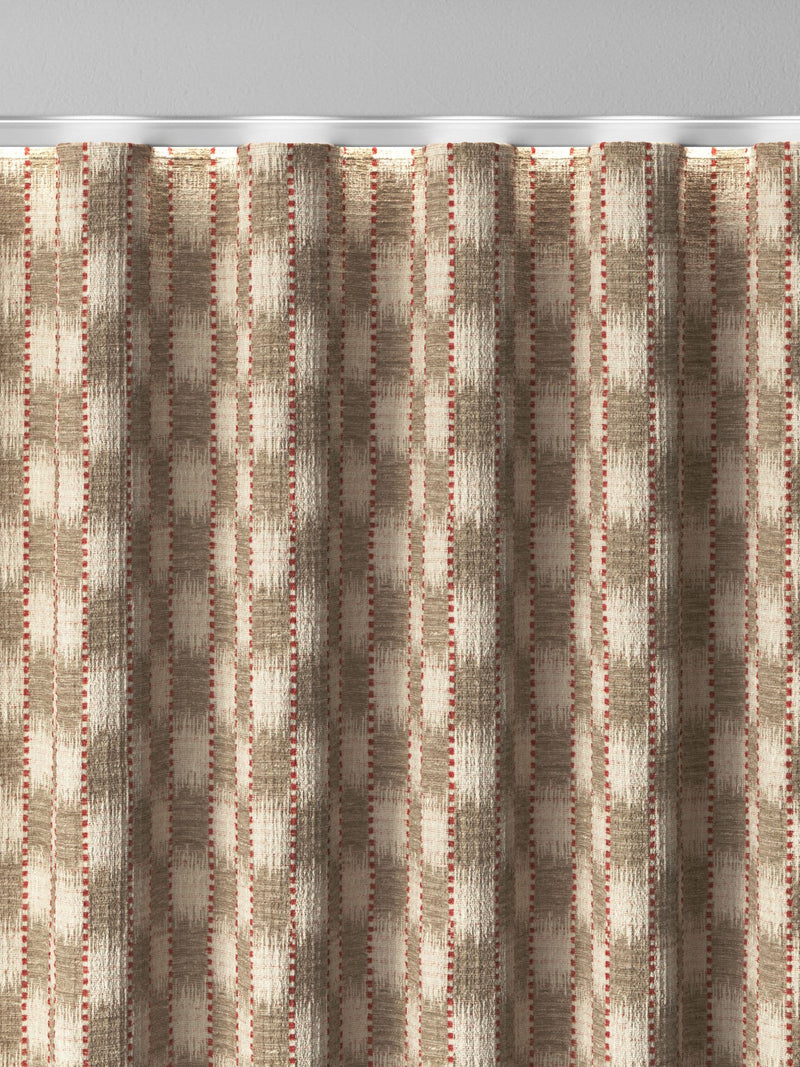 Orange stripe jacquard made to measure curtains, imported from the UK