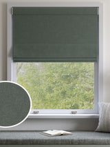 Next Green Touch of Linen Made to Measure Roman Blind- Buy online at McGrocer