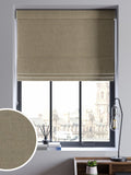 Khaki green matte chenille roman blind, imported from the UK