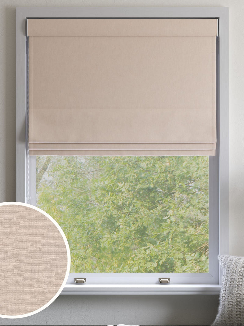 Natural pink Roman blind made to measure - British product