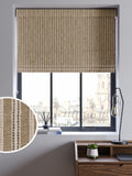Roman blind dark natural grey woven stripe (British brand)