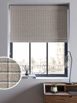 Next Grey Simplicity Check Made to Measure Roman Blind, Natural, 250mm x 250mm Pattern- Buy online at McGrocer