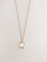 Next Gold Tone Mother Of Pearl Octagon Fashion Necklace- Buy online at McGrocer