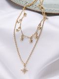 FatFace gold tone star layered necklace - British product