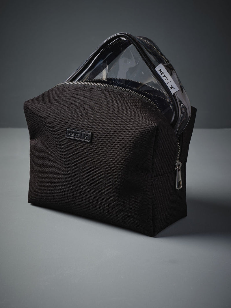 Two-piece travel wash bag set for grooming essentials (British brand)
