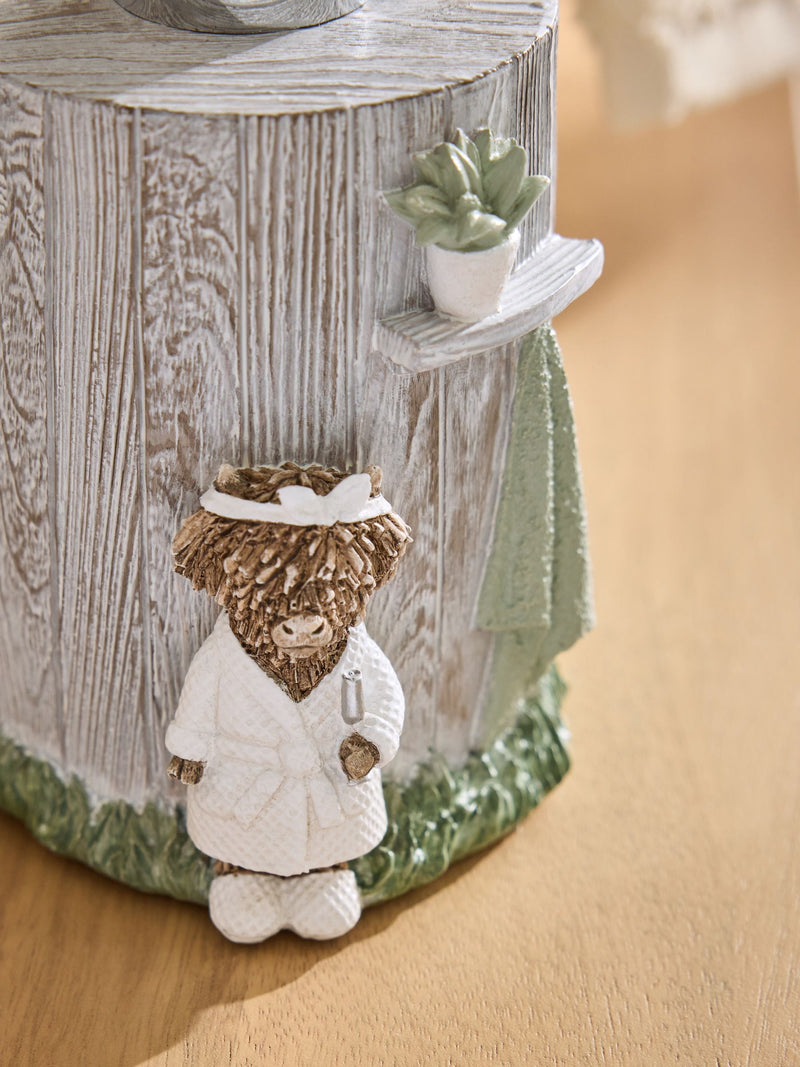 Grey Hamish the Highland Cow soap dispenser, UK version