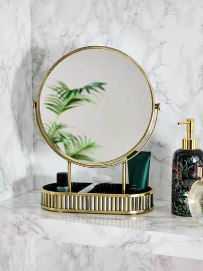 Miroir de table rond doré côtelé grossissement 5x Next - Achetez en ligne sur McGrocer