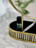 Gold Rib 5x Magnification Round Dressing Table Mirror 34cm, UK version