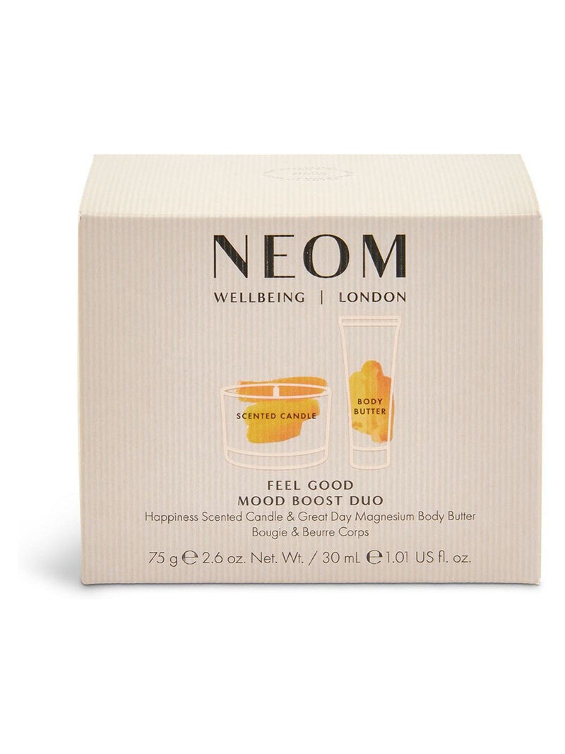 NEOM candle and body butter duo, imported from the UK