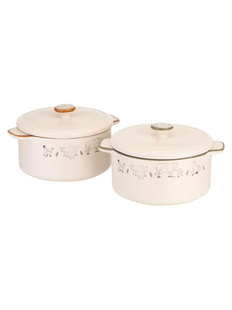 Woodbury Lane natural mini casserole dishes 2 pack 475ml (British brand)