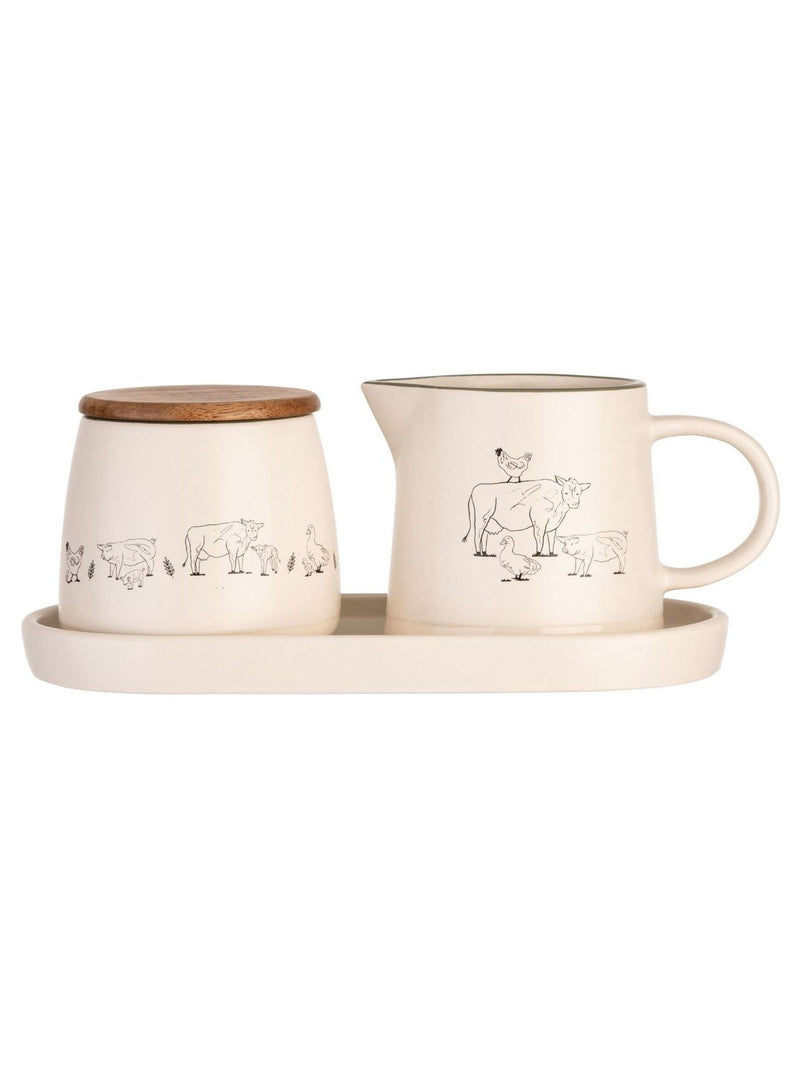 Woodbury Lane natural sugar and milk jug set (British brand)