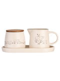 Woodbury Lane natural sugar and milk jug set (British brand)