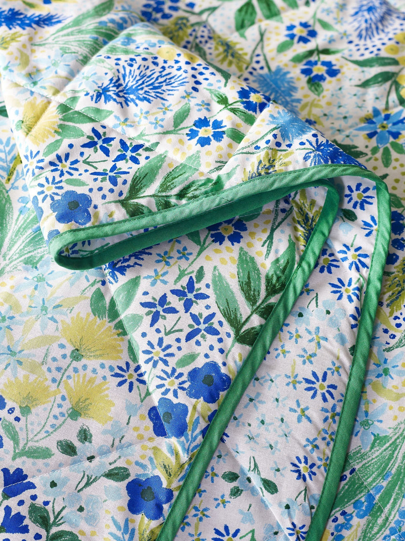 Catherine Lansfield blue floral reversible bedspread large - British product