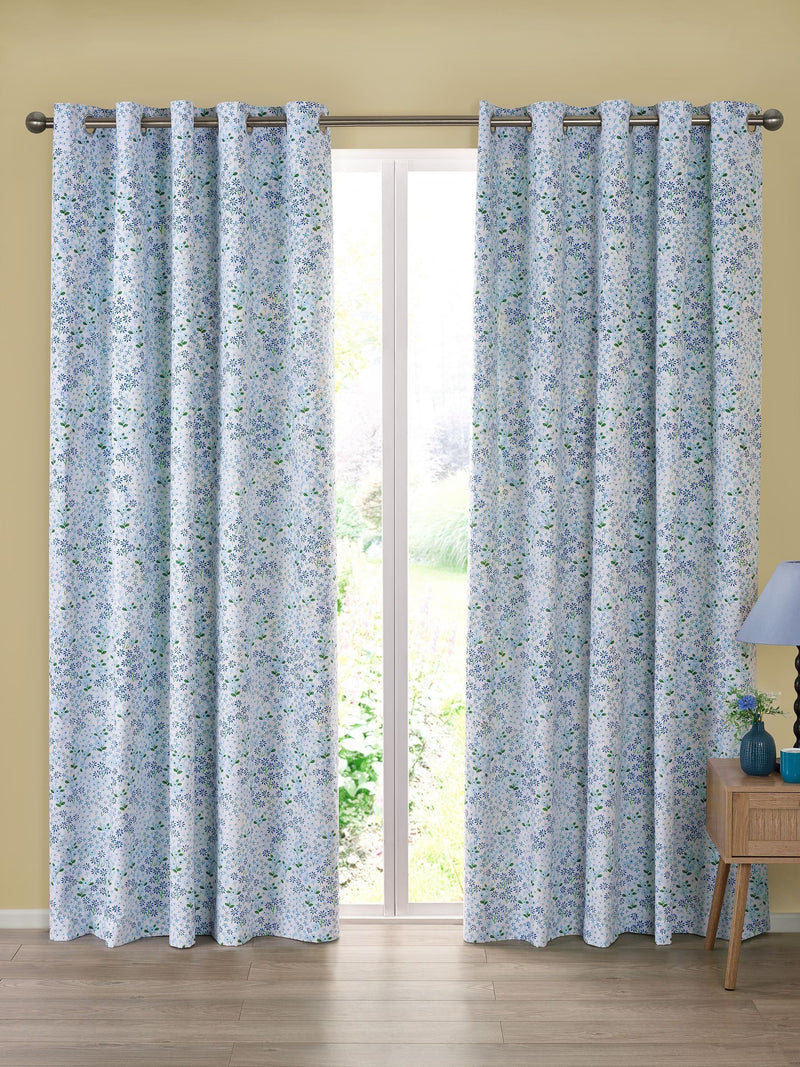 Catherine Lansfield blue floral curtains 168x229cm (British brand)