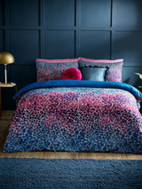 Catherine Lansfield Teal Satin Animal Print Non-Iron Duvet Cover Set
