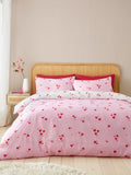 Catherine Lansfield white red seersucker heart duvet cover set - British product