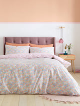 Catherine Lansfield Pink Darcy Floral Reversible Duvet Cover Set