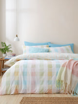 Next Catherine Lansfield Pastel Spring Check Reversible Duvet Cover Set- Buy online at McGrocer