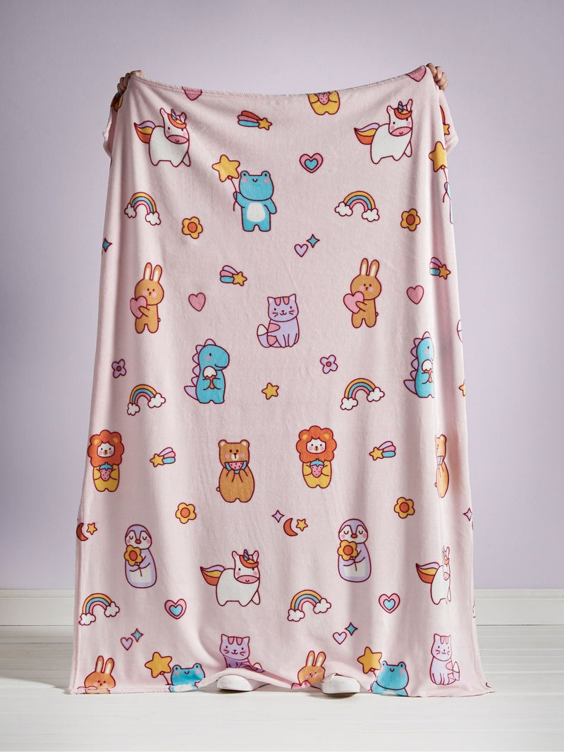Catherine Lansfield pink fleece throw Forever Together 130x170cm, UK version