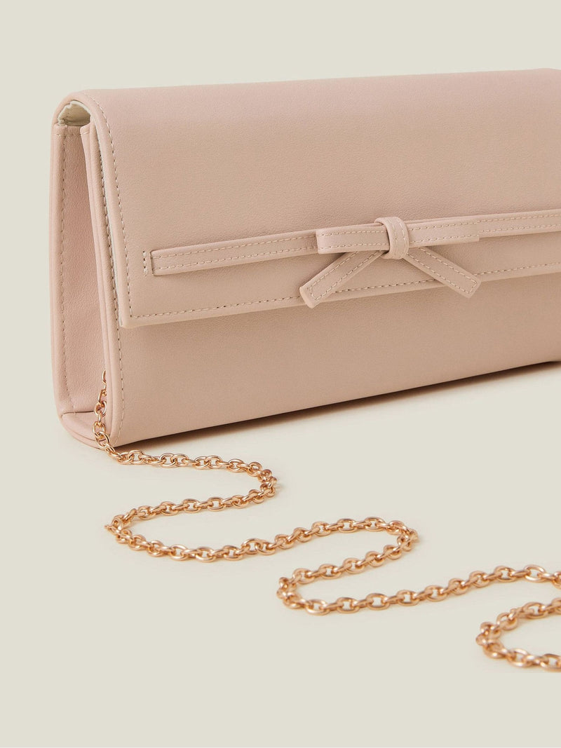 Accessorize nude bow clutch bag (British brand)