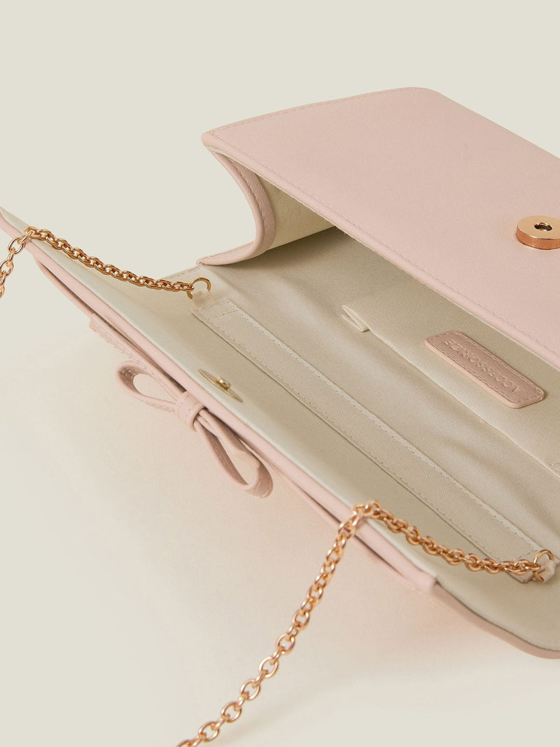 Accessorize nude bow clutch bag (British brand)