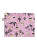 Sara Miller large cosmetic pouch pink ostrich design, UK version