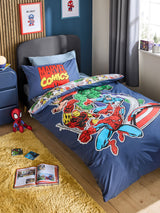 Blue Marvel Duvet Cover and Pillowcase Set Single