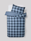 Blue Check Super Soft Brushed Cotton Duvet Cover and Pillowcase Set