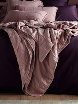 Next Secret Linen Store Vintage Rose Finn 100% Cotton Quilted Throw- Buy online at McGrocer
