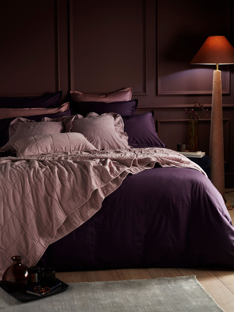 Secret Linen Store vintage rose quilted throw (British brand)