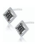 The Diamond Store black diamond square earrings 9K WG (British brand)