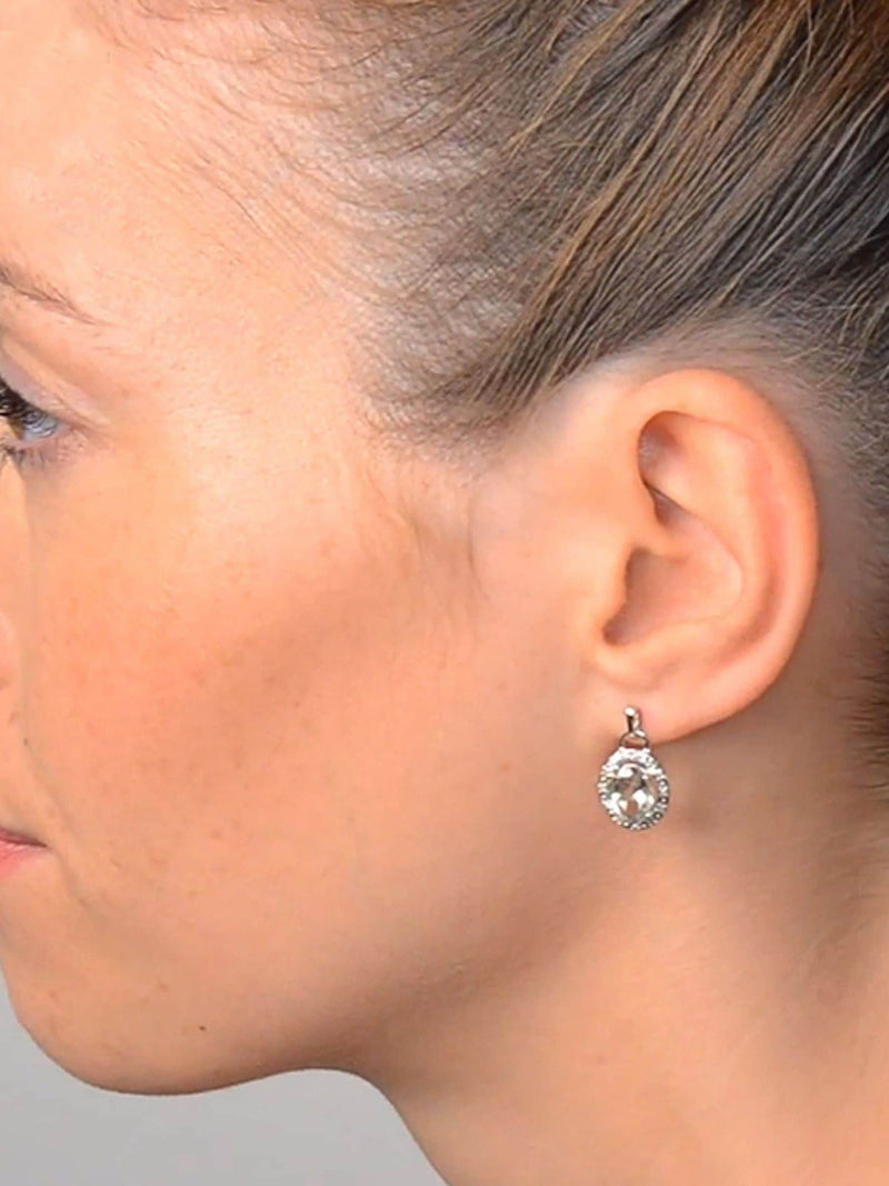 The Diamond Store blue aquamarine and diamond earrings 3.69CT - British product