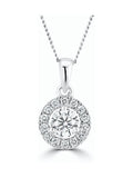 Diamond Store lab diamond halo pendant in 9K gold - British product