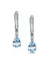 Next The Diamond Store 9K White Gold Stellato Blue Topaz and 0.03ct Diamond Earrings- Buy online at McGrocer