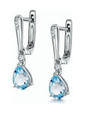 The Diamond Store blue topaz diamond earrings in 9K white gold, UK version
