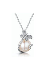 Next The Diamond Store 9K White Gold Button Pearl and Diamond Stellato Pendant Necklace- Buy online at McGrocer