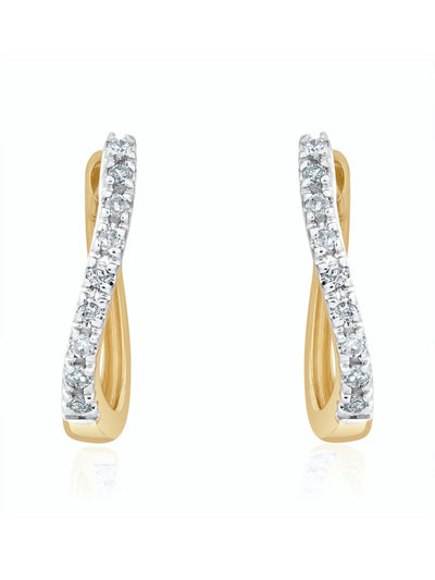 Next The Diamond Store 9K Gold 0.11ct Diamond Hoop Earrings- Buy online at McGrocer