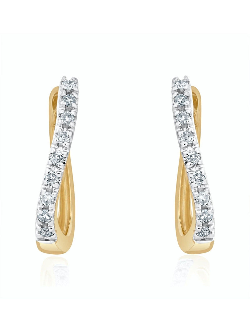 The Diamond Store hoop earrings 9k gold 0.11ct (British brand)