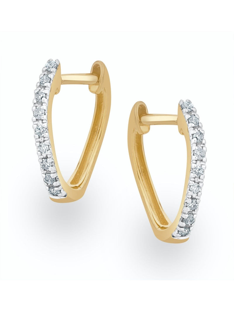 The Diamond Store hoop earrings 9k gold 0.11ct (British brand)