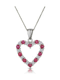 The Diamond Store Ruby Heart Pendant Necklace 15mm, imported from the UK